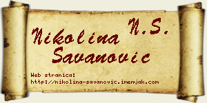 Nikolina Savanović vizit kartica